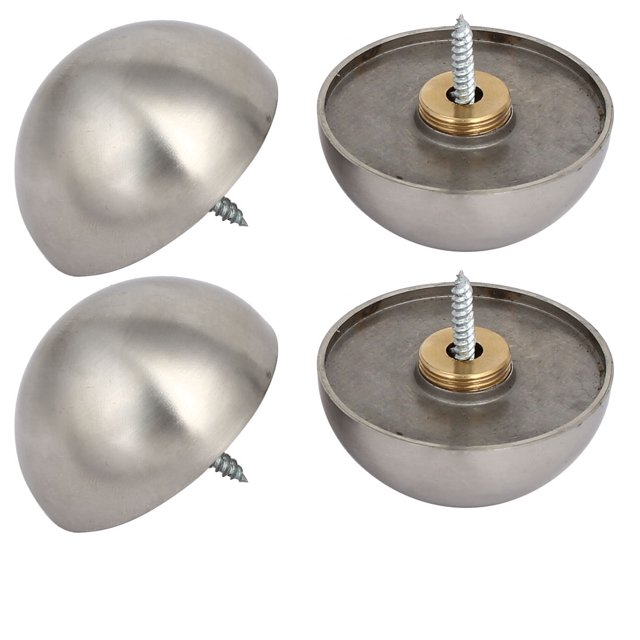 Tornillos de tapa de cabeza domada de espejo de acero inoxidable 304 de 50 mm de diámetro tono plateado 4 piezas