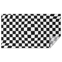 Black and White Checkered Pattern Rectangle Tablecloth 60"x102",Waterproof Polyester Rectangle Table Cloth, Wipeable Spillproof Polyester Tablecloth for Dining, Camping, Indoor and Outdoor