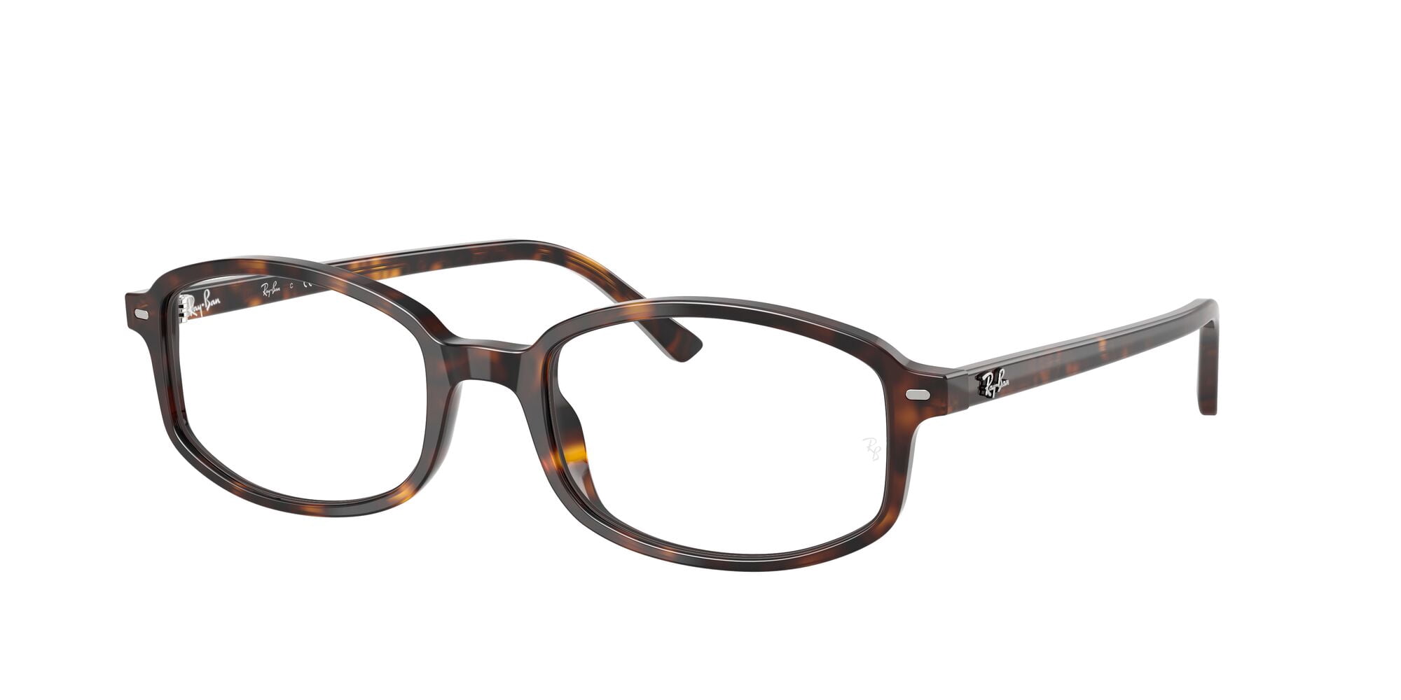 Ray-Ban Sam Optics Eye Glasses with Irregular-Shaped Frames, Polished Havana, Size 52