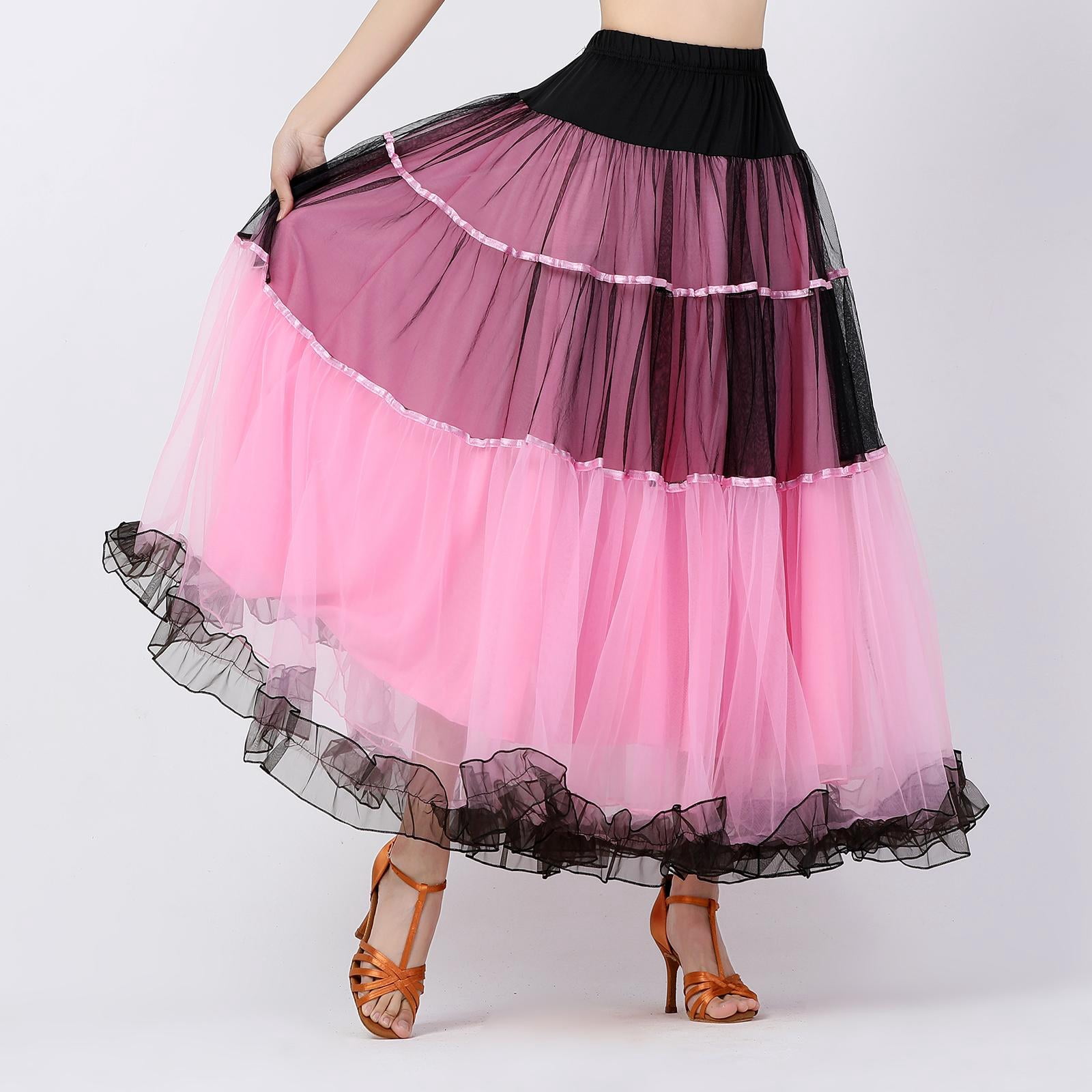 Women's Latin Ballroom Dance Skirt Dress - Salsa, Flamenco, Tango, Waltz Outfit
