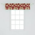 thumbnail image 2 of Ambesonne Vintage Valance Pack of 2, Romantic Red Roses, 54"X12", Red Khaki Sand Brown, 2 of 2