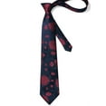 thumbnail image 6 of HISDERN Men Floral Ties Woven Classic 3.4" Necktie Set Formal tie Pocket Square for Wedding with Handkerchief Gift Box, 6 of 7