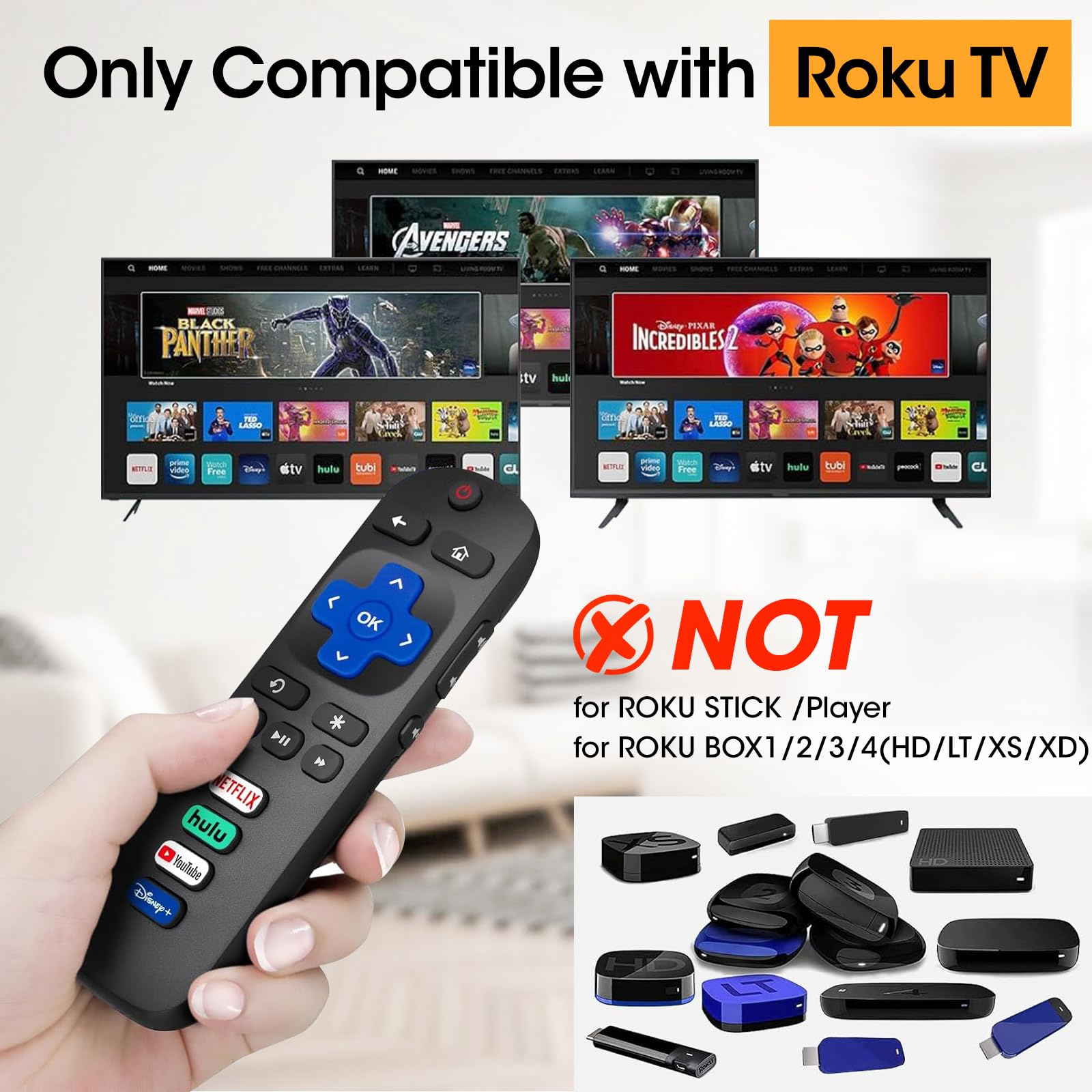 Ustris 2-Pack Replacement Remote for Roku TVs photo 4