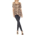 thumbnail image 2 of White Mark Short Sleeve Cold Shoulder Snake Print Tunic Top, Women's, S-XL, 2 of 6