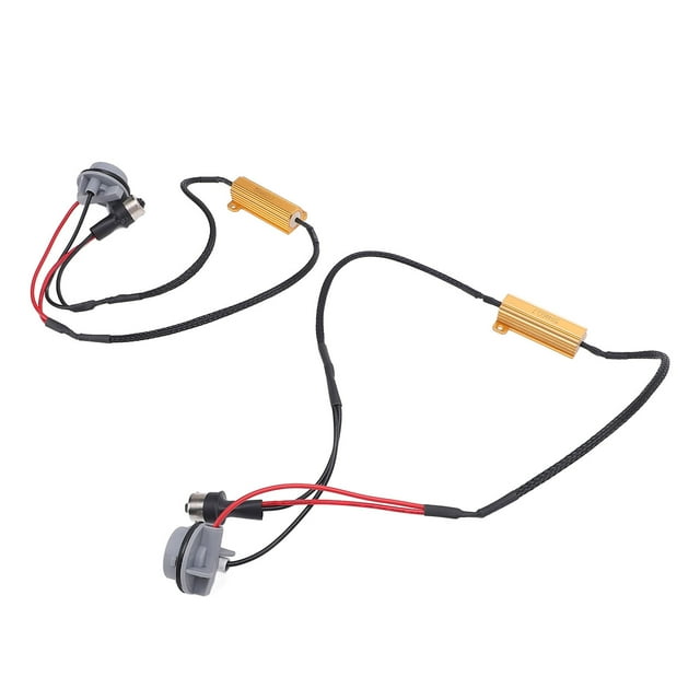 LED Resistor Decoder, 50W 6Ohm Auto Turn Signal Resistor Harness Adapter Enduring Plug and Play ABS Copper for Daytime Running Light