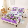 thumbnail image 2 of Erosebridal Rustic Hummingbird Full Size Sheets, Purple Flower Bed Sheets, 4-Piece, 2 of 5