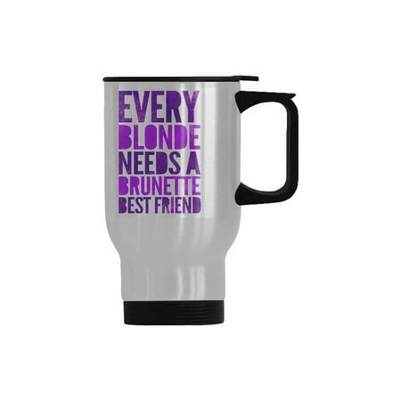 

SUNENAT Funny Quotes Ceramic Stainless Steel Travel Mugs 14 Fl Oz Every Blonde Needs Travel Mug Tea Cups Sarcastic Funny Mug