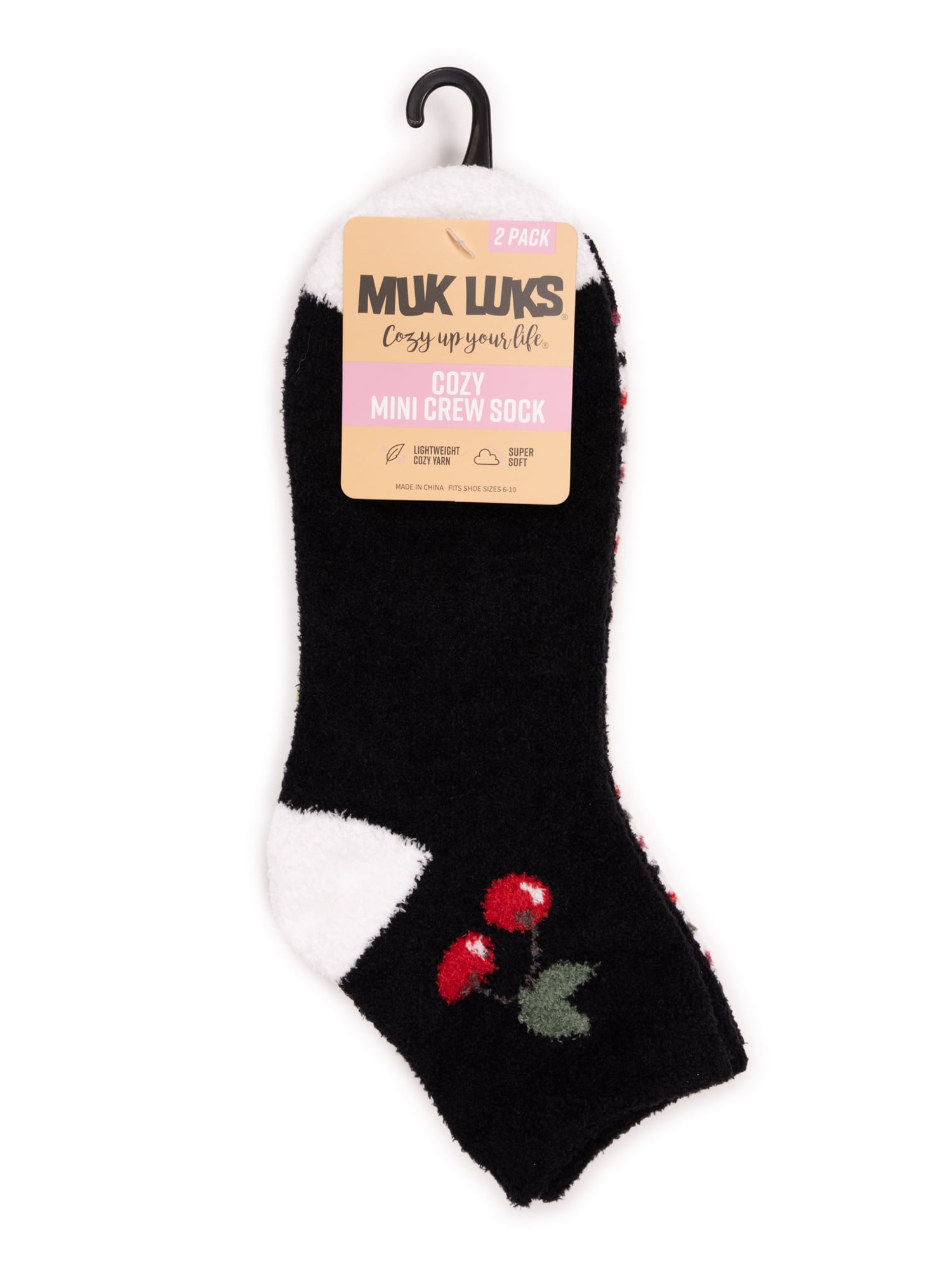 MUK LUKS Women's Cozy Novelty Socks, 2-Pack