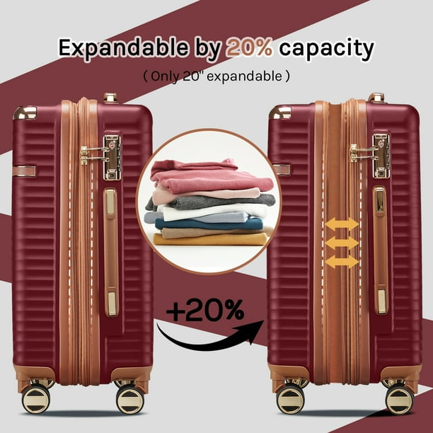 Joyway 3-Piece Carry-On Luggage Set with Swivel TSA Lock and