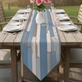 thumbnail image 6 of Table Runners 72 Inches Long, Blue Wood Grain Cotton Linen Kitchen Dining Coffee Table Runner for Party Home Decor, Farmhouse Mottled Striped Plank Tabletop Dresser Scarves Runner Decor 18x72 Inch, 6 of 9