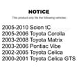 thumbnail image 2 of Genius Front Rear Coated Disc Brake Rotors Kit for Car Toyota Matrix Corolla Pontiac Vibe Celica Scion tC KG-100900, 2 of 9