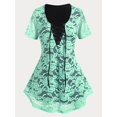 thumbnail image 1 of Camiseta Transparente de Encaje Floral de Talla Grande Rosegal  Camisetas tallas grandes, 1 of 5