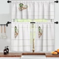thumbnail image 3 of LALILO Kitchen Curtains and Valances Set of 3 36" Succulents Window Treatment Tiers for Window Decor, 3 of 5