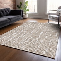 Addison Rugs Chantille Indoor/Outdoor Transitional Lines Brown Washable Rectangle Rug, 9' x 12'