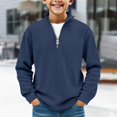thumbnail image 2 of Coerni Boys Long Sleeve Quarter-zip Pullover Jacket Stripe Sporty Sweatshirt Outdoor Basketball Fall Clothes Youth Kids, 2 of 6