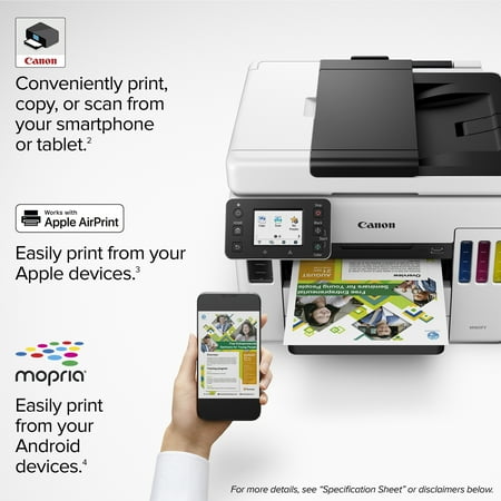 Canon - MAXIFY MegaTank GX7020 Wireless All-In-One Inkjet Printer with Fax - White