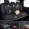 thumbnail image 3 of for Chrysler 200 2015 Car Seat Cover, Faux Leather Full Set of 5 Seats With a Headrest and Lumbar Support Suitable for All Seasons, Black and Blue Edges Car Seat Covers, Only 4 DOOR SEDAN, 3 of 7