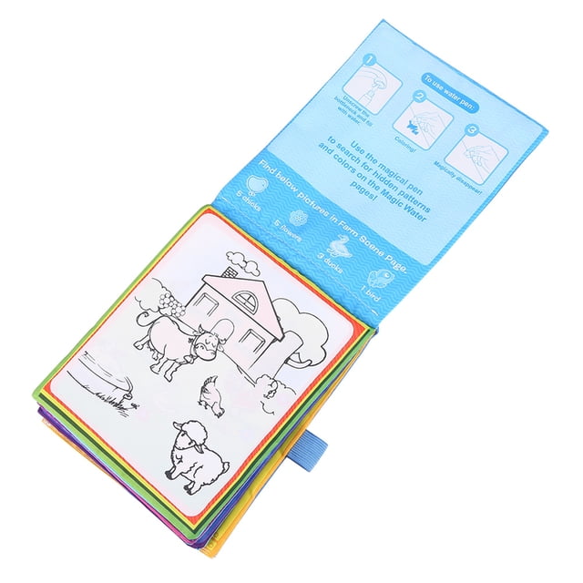 Libro de Pinta de Agua, Libro de Dibujo de Agua Mágico, Tinta colorida Cuando Está Húnmedo Con Bolígrafos Recargables de Doble Agua para Niños de MÁS DE 3 AROS