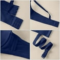 thumbnail image 5 of Fatuov Push Up Bras for Women Full Coverage Supportive Underwire, Adjustable Strap Comfort Bra for Travel, Lightly Lined Bra 40B, Dark Blue, 5 of 5