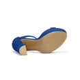 thumbnail image 5 of BLISSFUL STEP Women's Shoes Faux Suede Ankle Strap Open Toe High Chunky Heel Platform Sandals Royal Blue 8, 5 of 7