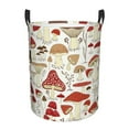 thumbnail image 1 of Balery Cartoon Mushrooms Cesta de ropa redonda con asas, impermeable, independiente, para ropa, juguetes, dormitorio y familia-Small, 1 of 6