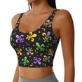 thumbnail image 2 of Goofa Mardi Gras Carnival4 Printed Sports Bras for Women, High Impact Running Bra Workout Crop Tank Tops Longline Sports Bra Push up-Small, 2 of 9