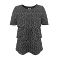 thumbnail image 1 of Blusa George para Mujer con Cuello Redondo, Manga Corta y Olanes, Estampada Rombos Negro Talla CH, 1 of 4