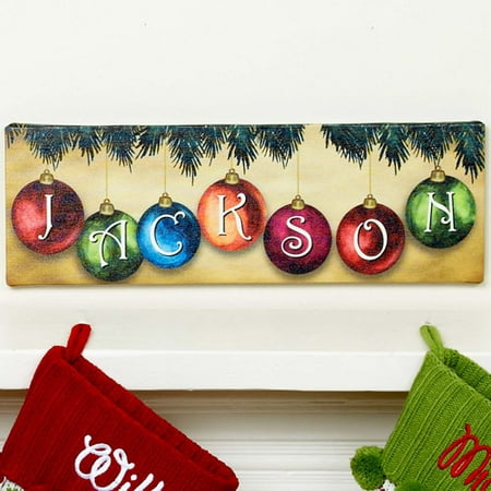 Personalized Christmas Ornament Canvas Wall Decor - 0