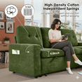thumbnail image 4 of Convertible Sectional Sofa Bed, 82in Sleeper Sofa Bed with Storage Chaise for Living Room, Pull Out Couch L Shaped Couch with USB Charging Port, Cup Holder, Removable Backrest, Teddy Fabric, Green, 4 of 9