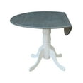 thumbnail image 6 of 42" Round Solid Wood Dual Drop Leaf Table in White/Heather Gray, 6 of 9
