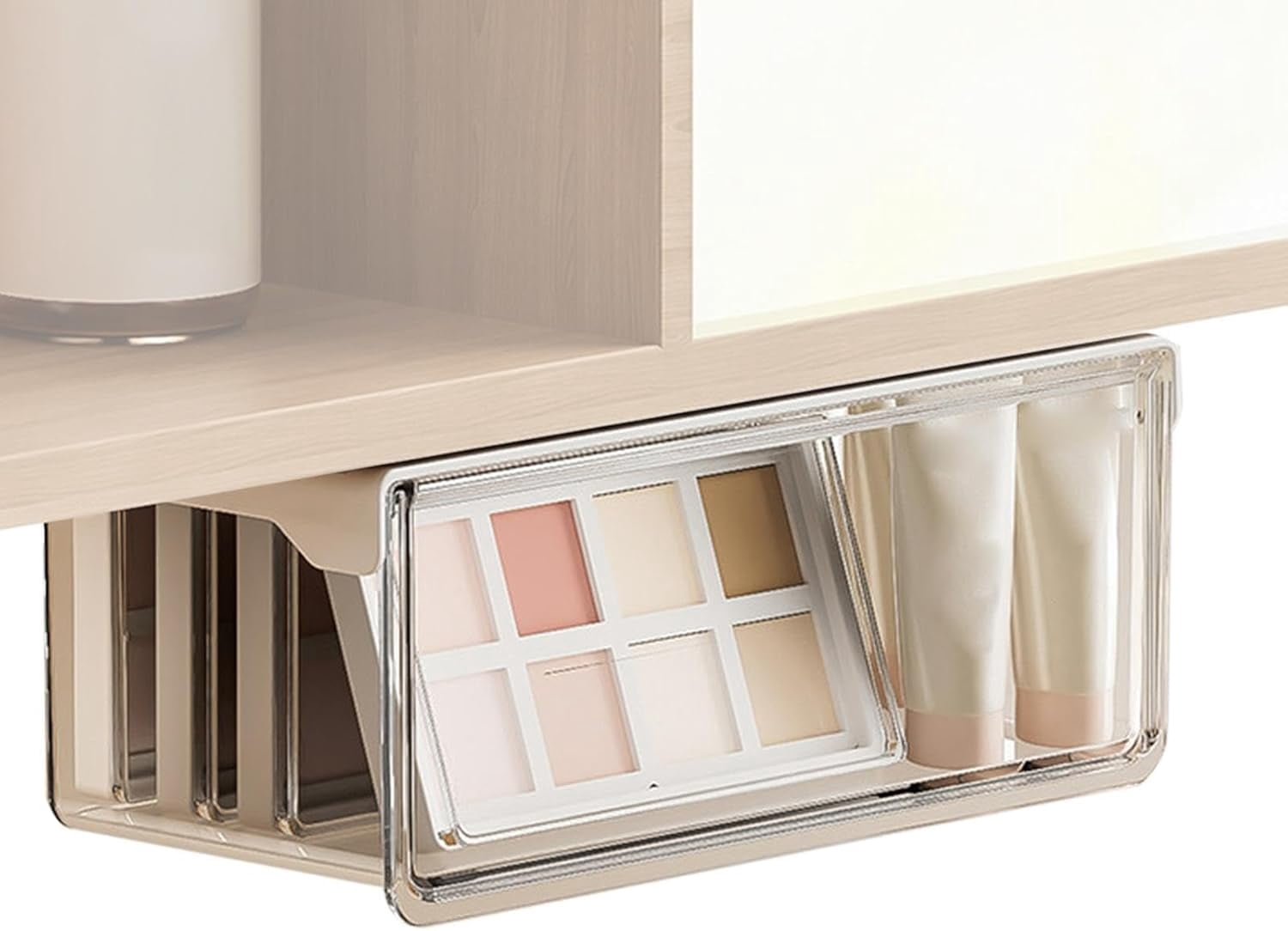 Drawer Storage Box Transparent Lipstick Cotton Swab Holder for Home Use