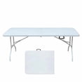 thumbnail image 1 of GloryStar Adjustable Height Folding Table, 6 Ft Portable Utility Table with Carry Handle for Camping, Parties, or Home Use, 1 of 8
