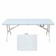 thumbnail image 1 of QinaQin Mesa plegable portátil de 6 pies de plástico resistente, diseño abatible a la mitad con altura ajustable y asa, ideal para camping, fiestas y uso interior o exterior, 1 of 8