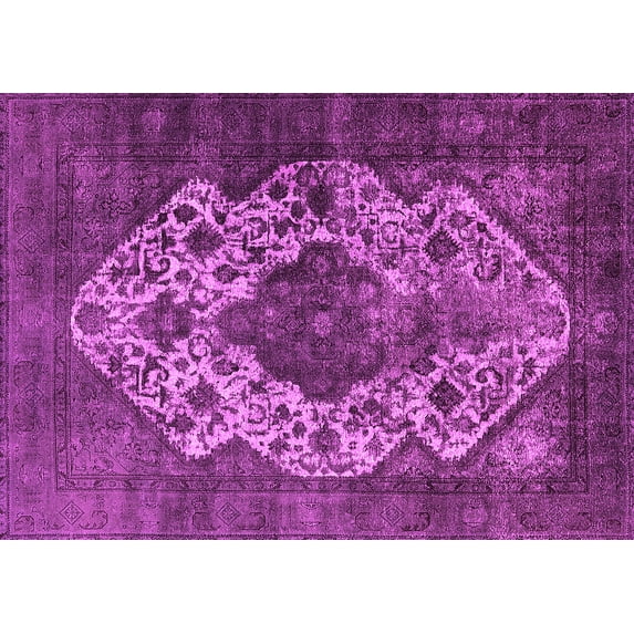 Ahgly Company Indoor Rectangle Oriental Pink Industrial Area Rugs, 5' x 7'