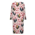thumbnail image 4 of Yuyamidu Valentine's Day Zipper Front Robes Women House Coat Chicken Long Sleeve Bathrobe Pink Heart Spa Robe Size L Soft Crewneck Long Nightgowns Loose Loungewear Dress, 4 of 7