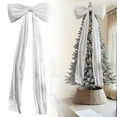 thumbnail image 3 of 6 Foot Giant White Velvet Bow, Large Christmas Tree Bow for Wall Mantel Door Window Decor, Premium Velvet Oversized Ribbon for Indoor Outdoor Holiday Decorations, 3 of 7