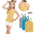 thumbnail image 2 of ZACPNCV Girls Undershirts 3 Pack Toddler Camisole Cotton Adjustable Straps Sleeveless Cami Dance Tank Tops for Girls Multicolor 6-7 Years, 2 of 9