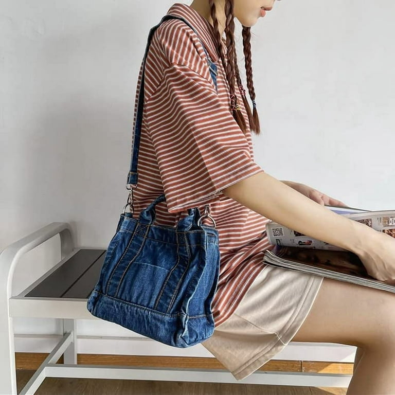 Blue Denim Women's Bag New Jeans Messenger Bag Y2K Shoulder