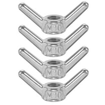 Wing Nuts, 4 Pcs M10 x 1.5 304 Stainless Steel Wing Nuts Fasteners Parts Metric Thread for Repair Install House Furniture Boat, Silver