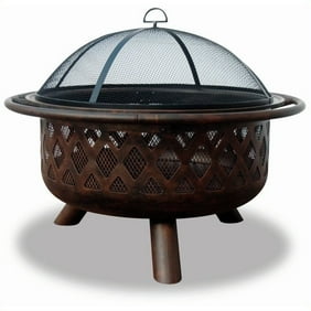 Pemberly Row Wood Burning Bronze Outdoor Fire Pit With Swirl Cut