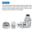 thumbnail image 4 of Uxcell 90 Degree Soft Tube Compression Fittings Silver 9.5 x 12.7mm Hose Rotary Elbow PC Water Cooling System, 4 of 4