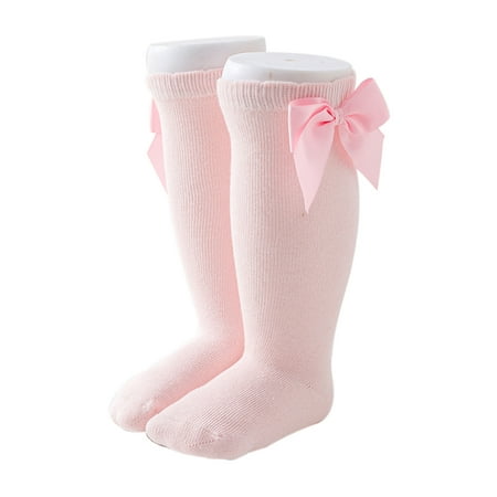 

Farrubbyine8 Baby Socks Solid Color Cotton Sock Cute Breathable Long Tube Socks
