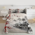thumbnail image 2 of Feelyou Ancient Nature Scenery Queen Comforter Set, Cherry Blossoms Flower Bedding Sets, Japanese Style Bedding Comforter Set, Super Cozy Room Decor, 3pcs, 2 of 8