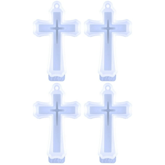 Set of 2 Silicon Molds Cross Charms Keychain Classic Pendant DIY Crafts