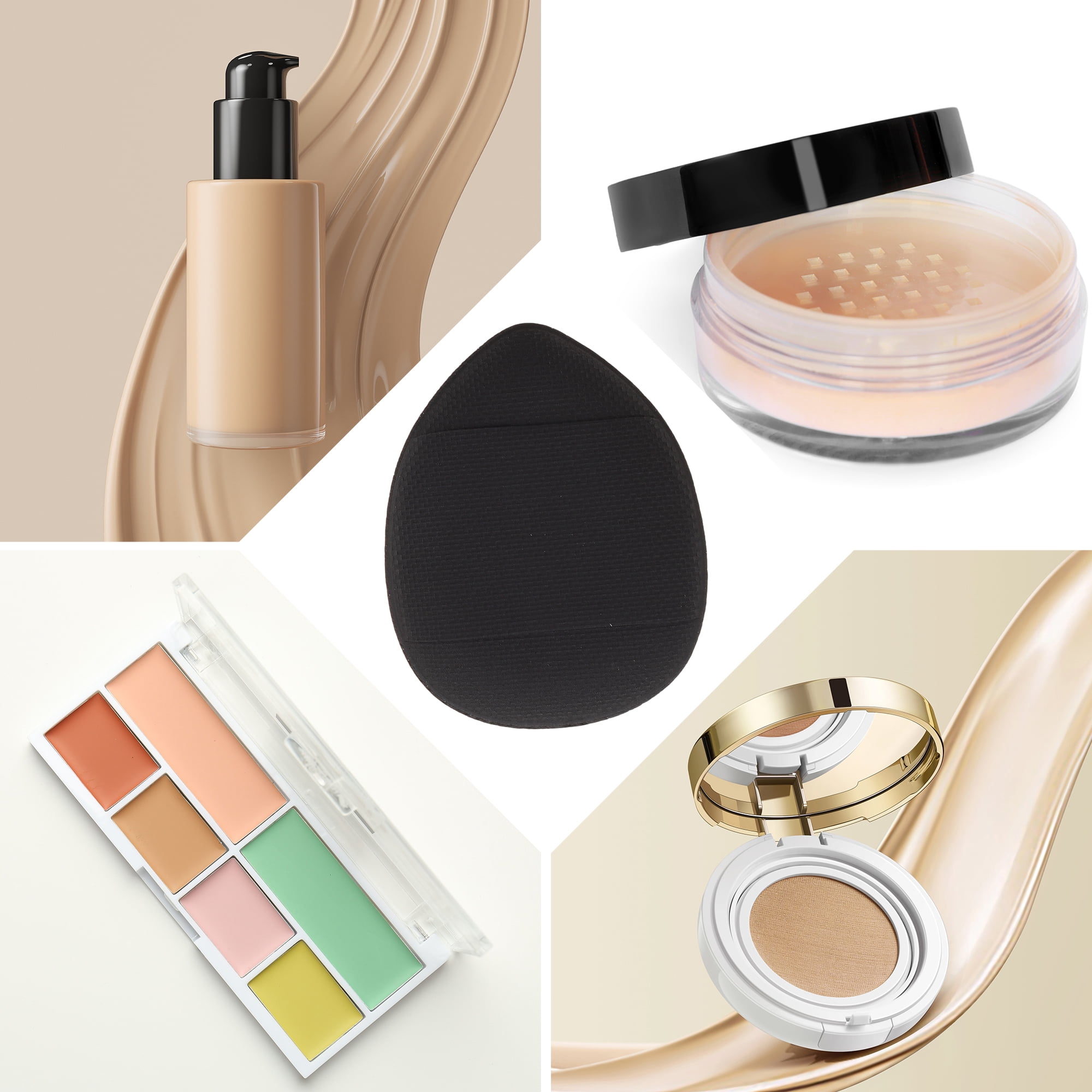 Unique Bargains 1 Pc Reusable Mini Face Makeup Sponge Black