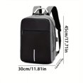 thumbnail image 2 of 1pc Casual Men's Backpack, Oxford Cloth Simple USB Rechargeable Computer Backpack, Multifunctional Large Capacity Student School Bag, Outdoor Travel Bag With Earphone Hole, 2 of 5