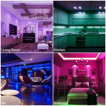 Led Strip Lights Sync To Music Kousee 32 8ft Flexible 10m Self Adhesive Rgb Light Strips Remote Color Change Ip65 Walmart Canada