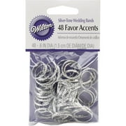 Cake Decorations 48/Pkg-Silver Wedding Bands