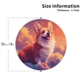 thumbnail image 2 of Rateoe Sunset Cloud Corgi Drawing Drink Coasters Set of 4 Leather Coasters Spill Protection for Table Desk,Durable and Non Slip Leather Coaster ,4 Inches Drink Mats-Round Shape, 2 of 6