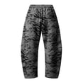 thumbnail image 2 of Women Tiger Stripe Printed Wide Leg Casual Pants Elastic Drawstring Waist Pants With Side Pockets Loose Trousers For Daily Autumn Winter Wear, 2 of 7